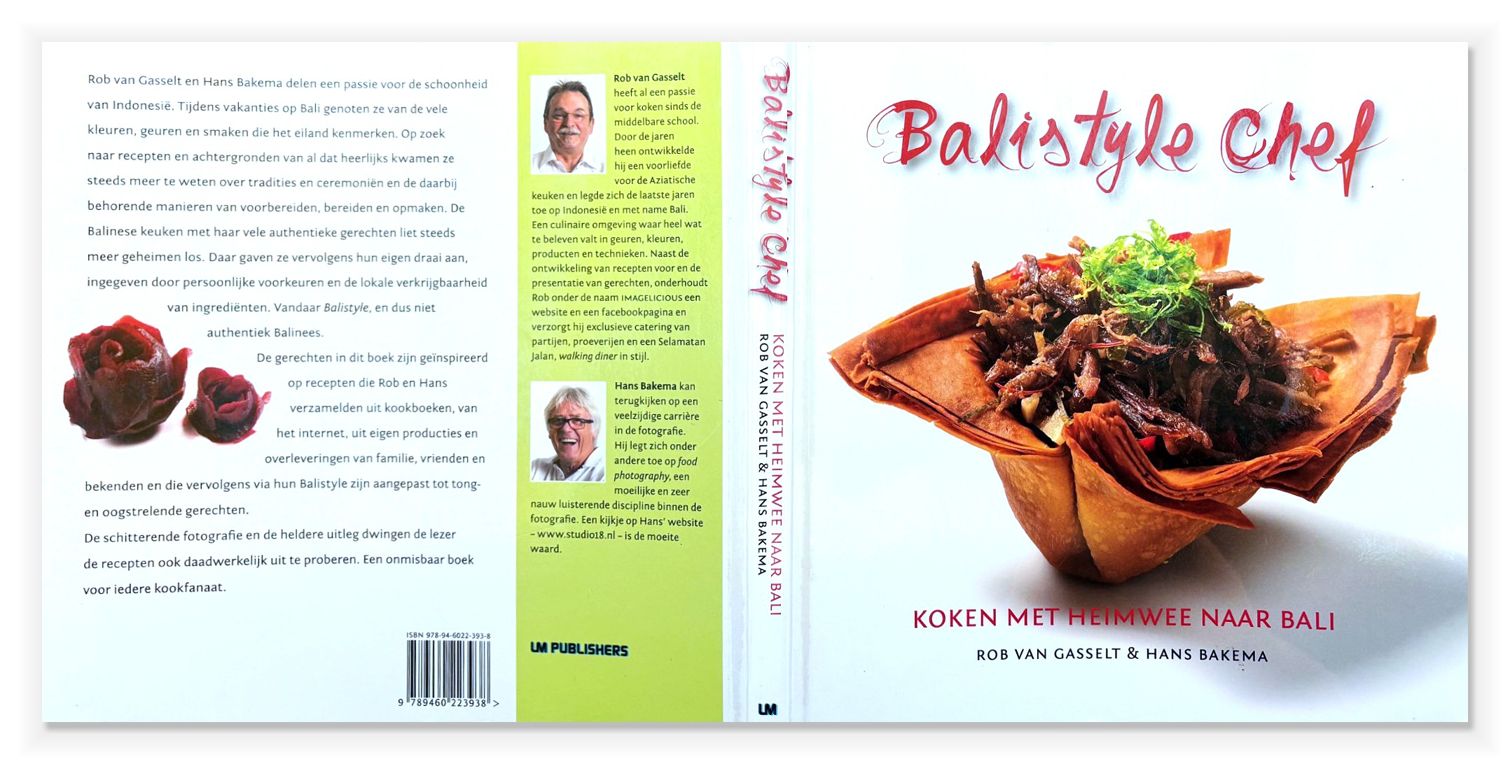 Omslag van het kookboek Balistyle Chef: achterkant, rug en voorkant